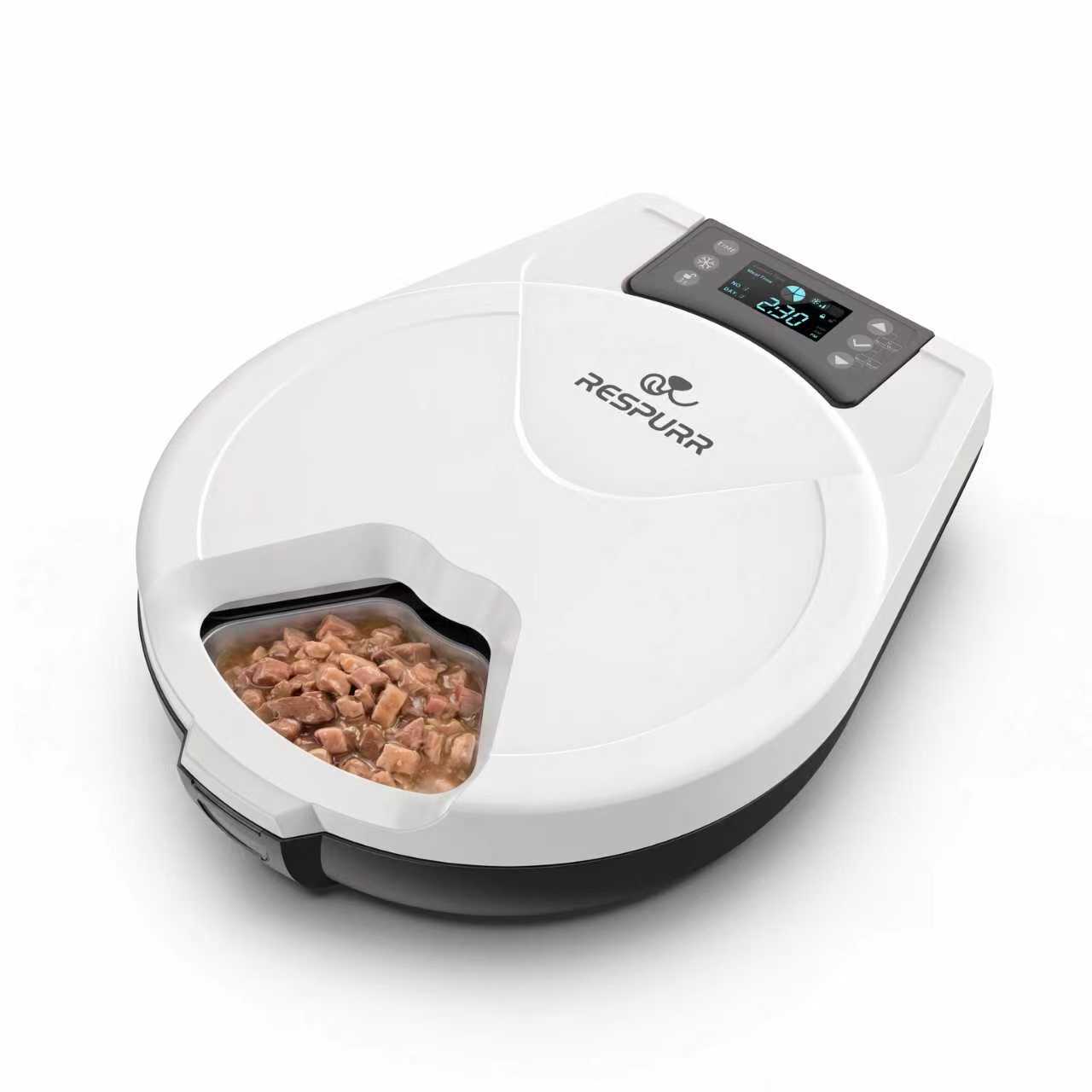 Automatic wet food cat feeder with digital LCD control panel for cats and small dogs, brand Lmzoe