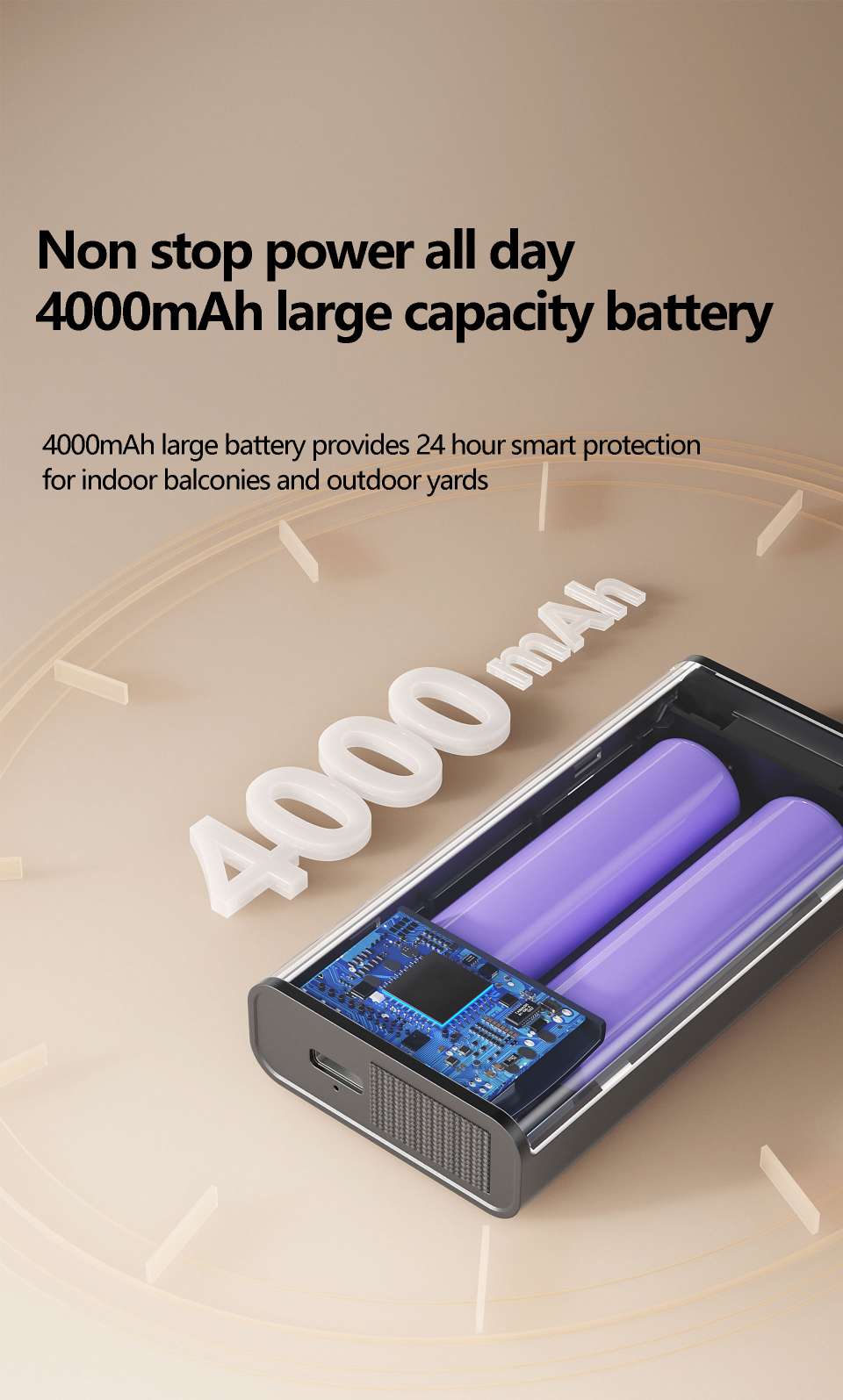 Smart Pet Door with 4000mAh Large Capacity Battery - Non-Stop All Day Power for 24 Hour Smart Protection Indoors and Outdoors