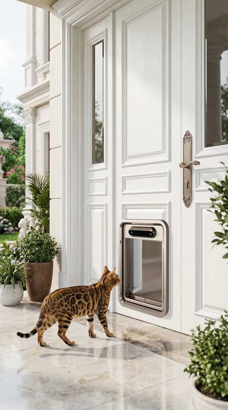 AI Prey Detection Cat Door Lmzoe Smart Cat Flap For Home - Image 4