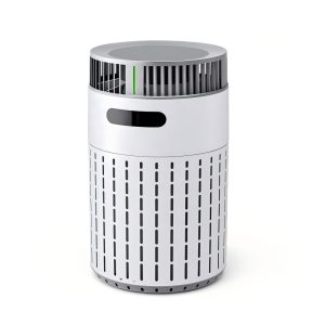 Desktop air purifier with air quality indicator, front view, Lmzoe